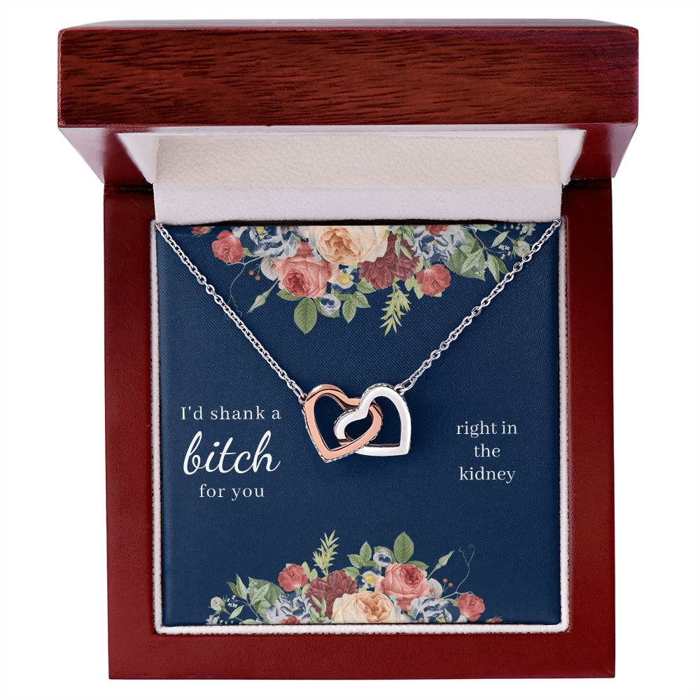 I'D Shank A Bitch For You Interlocked Hearts Necklace Interlocking Hearts Necklace