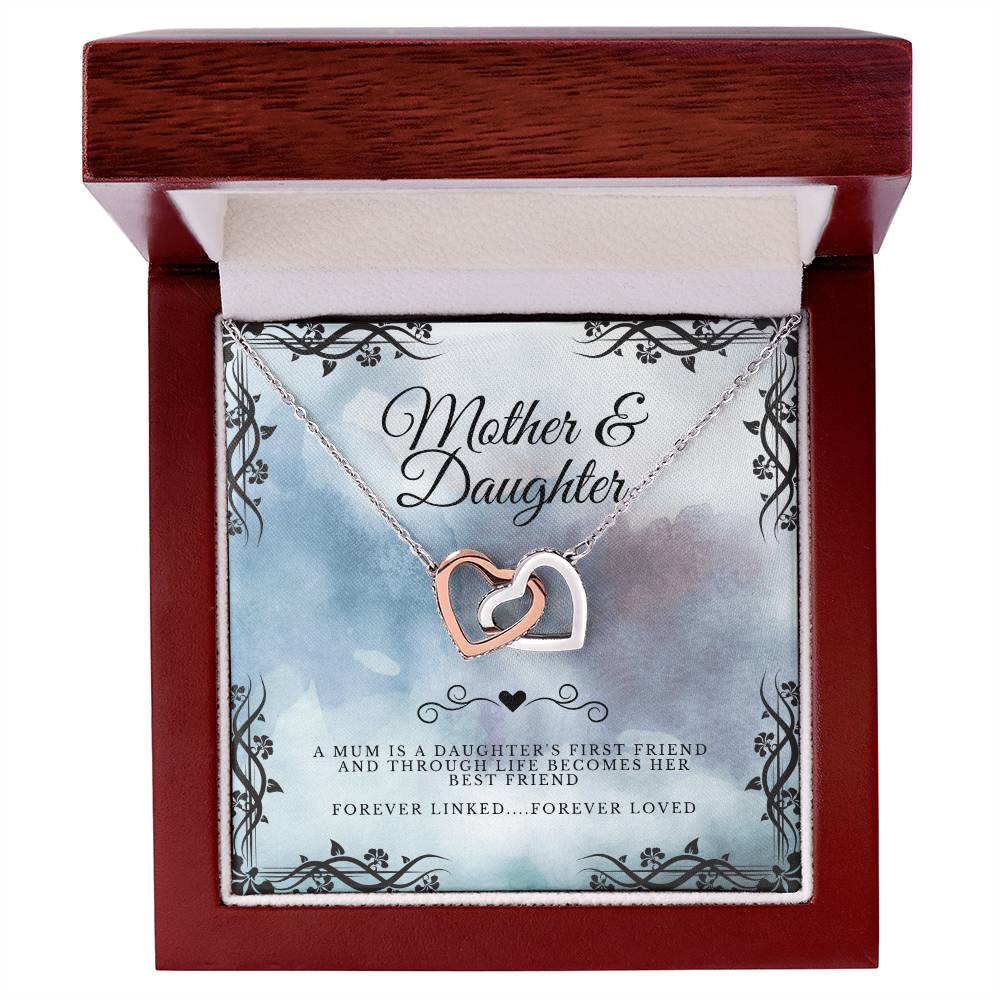 Mother & Daughter - Gift To Daughter - Interlocked Hearts Pendant Interlocking Hearts Necklace