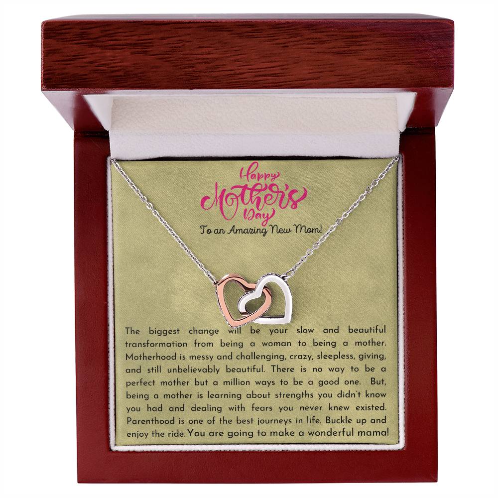 New Mom - Mother'S Day Gift Interlocking Hearts Necklace