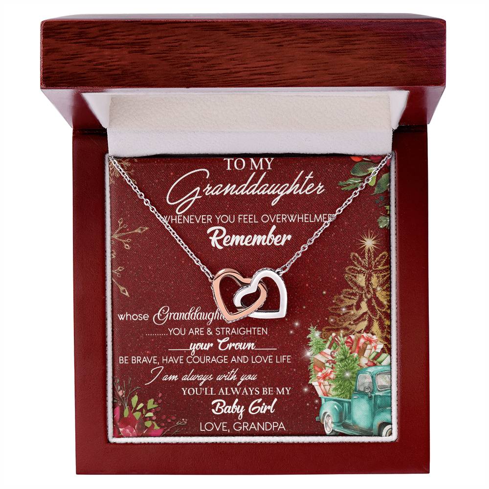 To My Granddaughter Interlocking Hearts Necklace Message Card