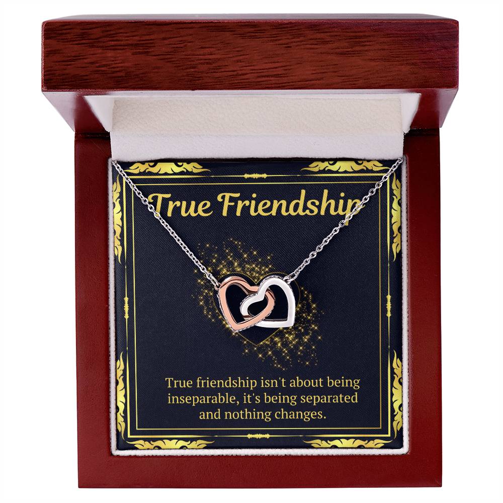 True Friendship Necklace Interlocking Hearts Necklace