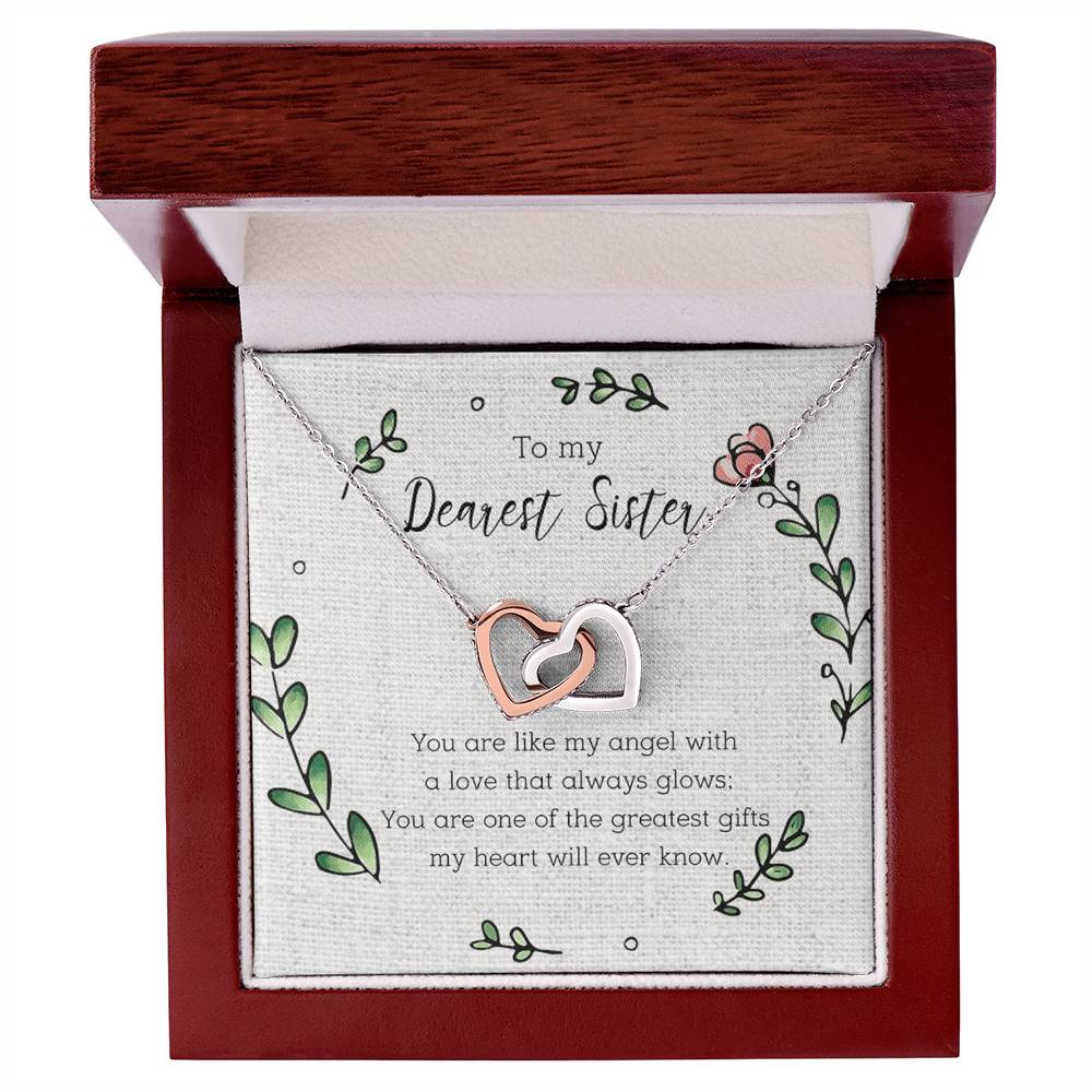 To My Dearest Sister - Heart - Necklace Interlocking Hearts Necklace