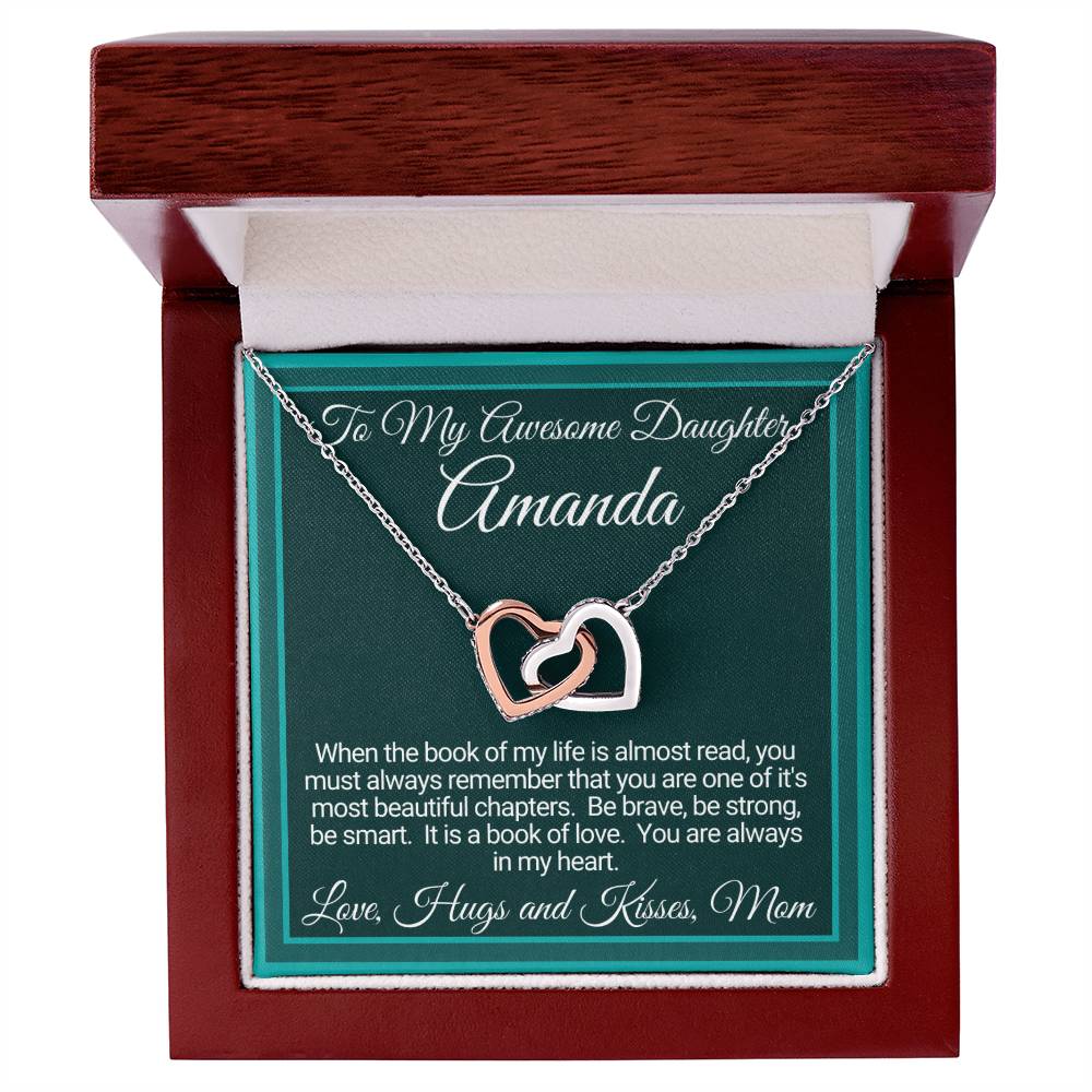 Personalized Linked Hearts Gifts For Daughter From Mom Interlocking Hearts Necklace