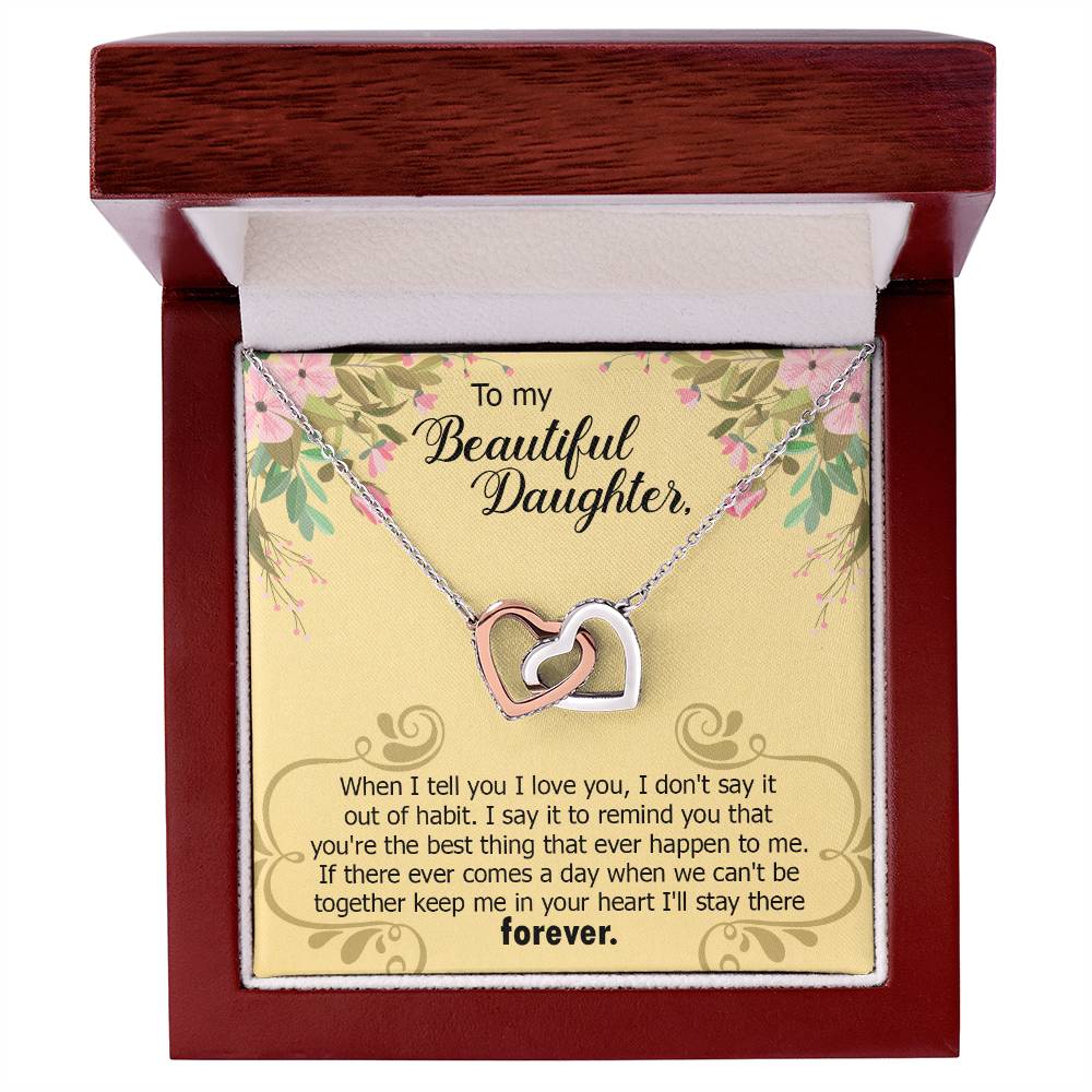 To My Beautiful Daughter Forever Necklace Interlocking Hearts Necklace