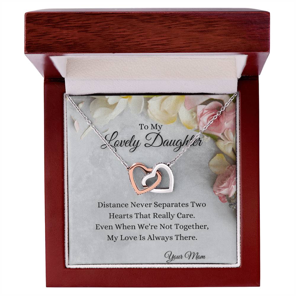 To My Lovely Daughter Interlocking Hearts Necklace