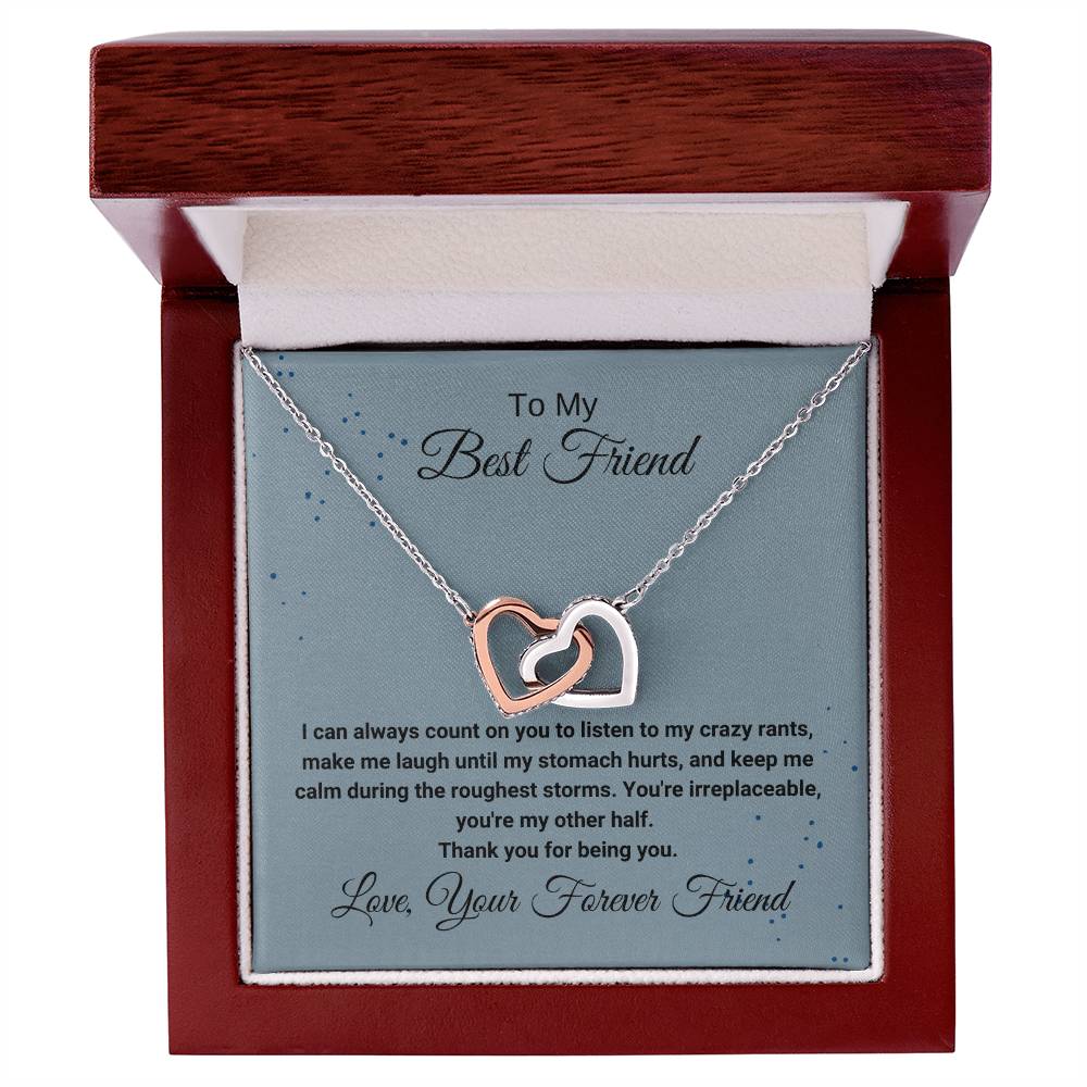 Best Friend Listening Necklace Interlocking Hearts Necklace