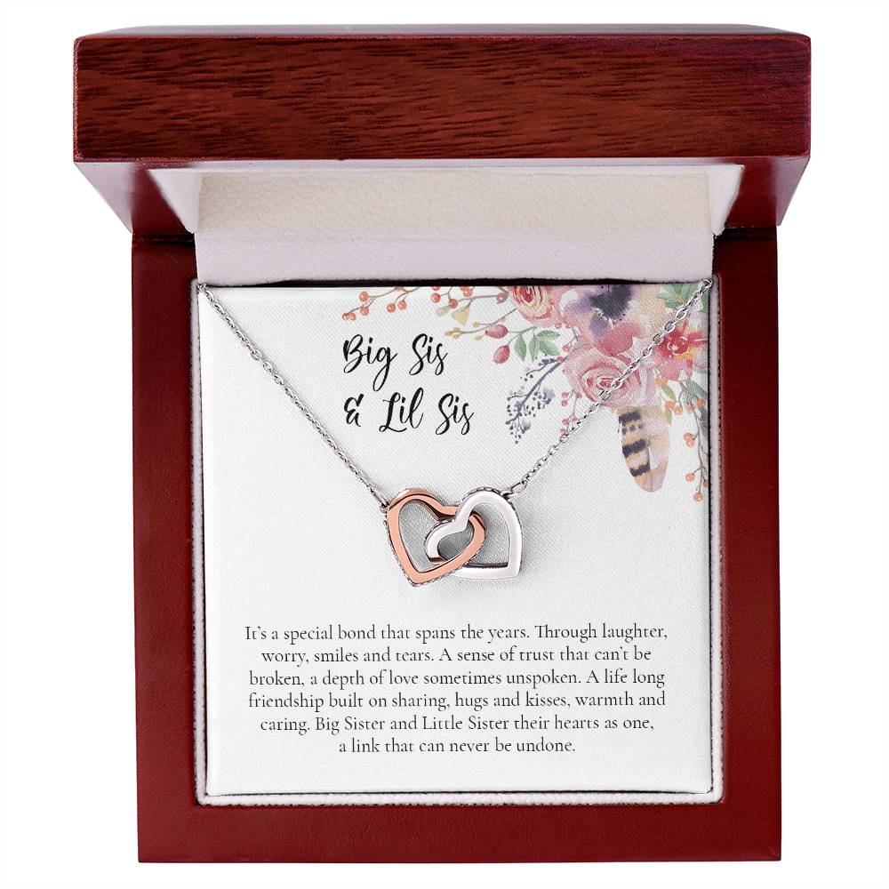 Big Sis And Lil Sis Interlocking Hearts Necklace
