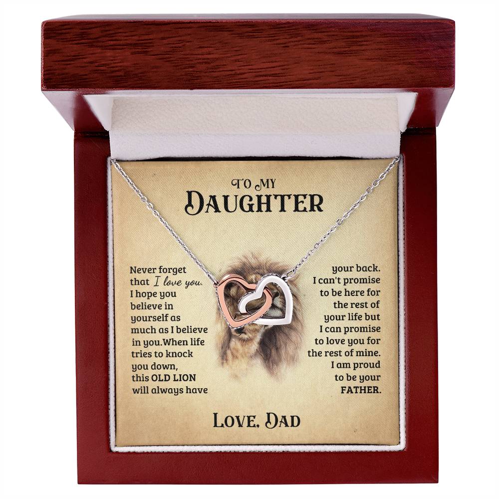 To My Daughter Necklace Gift For Daughter From Dad Christmas Gift Daughter Jewelry Interlocking Hearts Necklace