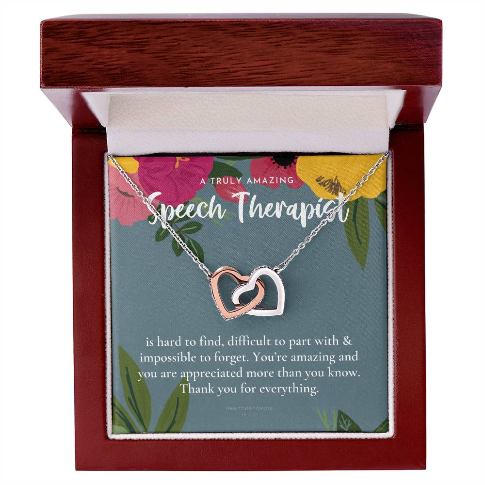 Speech Therapist Gift Amazing Speech Therapist Gift Necklace Language Pathologist Gift For Speech Pathologist Interlocking Hearts Necklace