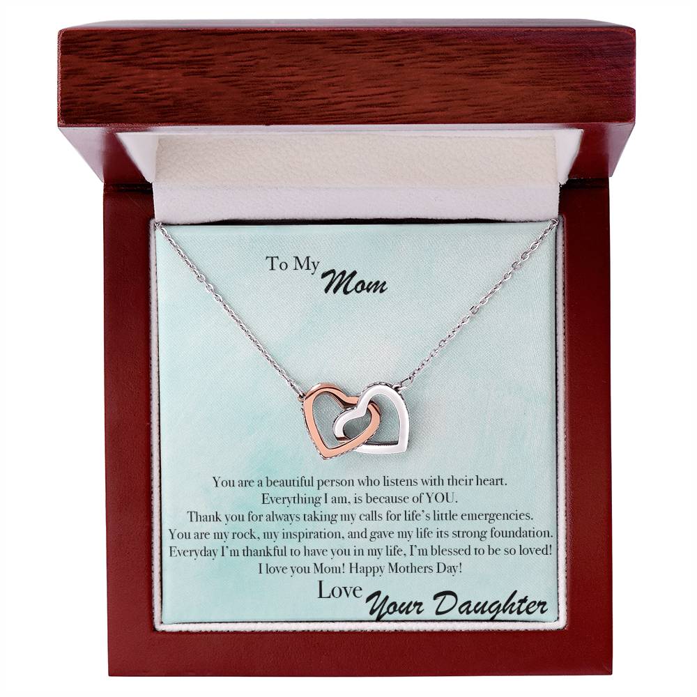 Mother'S Day Listen With Your Heart - Interlocking Hearts Necklace