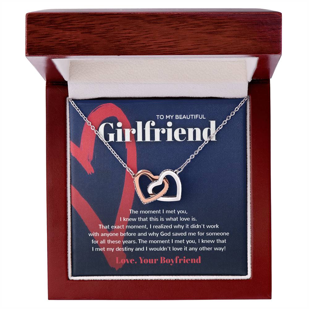 God Saved Me For You - Interlocked Hearts Necklace For Girlfriend Interlocking Hearts Necklace