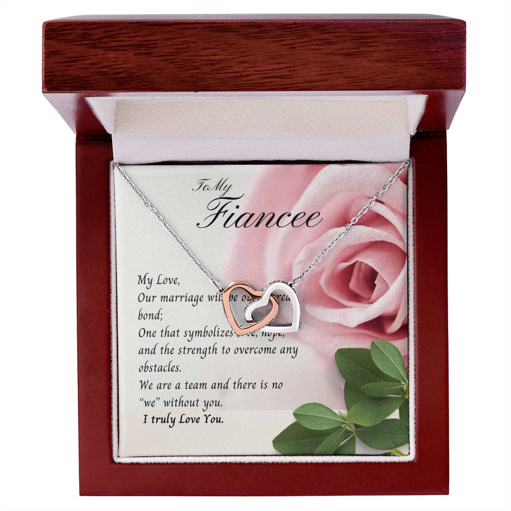 To My Fiancee Necklace Interlock Hearts Promise Gift Birthday Gift Wedding Gift Christmas Gift Interlocking Hearts Necklace