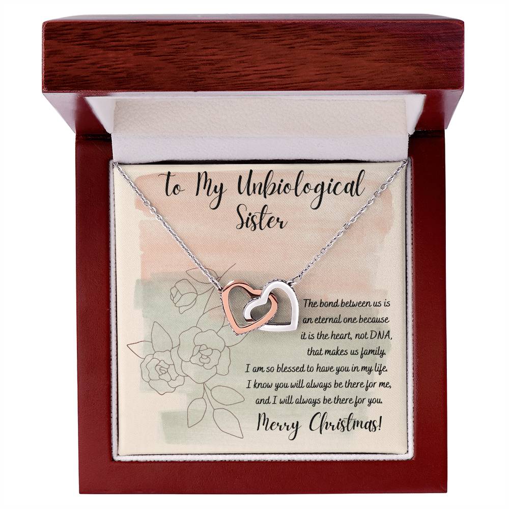 It Is The Heart Not Dna That Makes Family Interlocking Hearts Necklace Gift For Sister