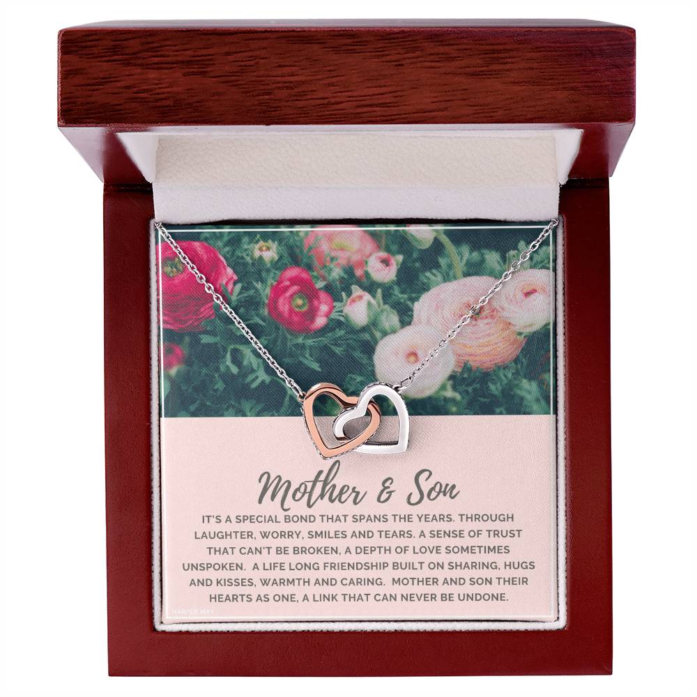 Mother And Son Interlocking Hearts Necklace