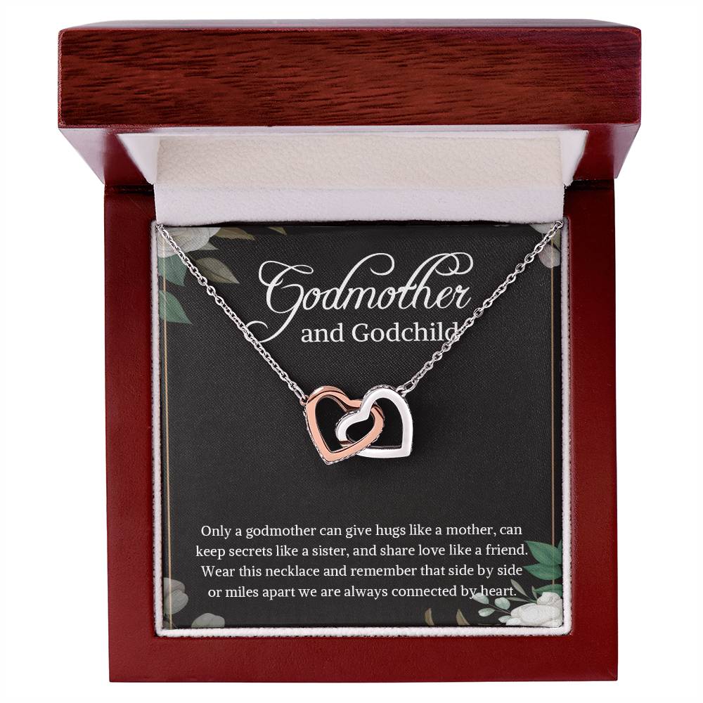 Godmother And Godchild Necklace Godmother & Goddaughter Giftgodmother And Godson Necklace Godmother Necklace Gift Godmother Necklace Box Interlocking Hearts Necklace