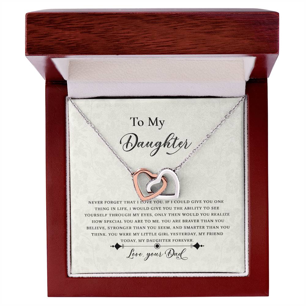 Dad To Daughter Never-Ending Interlocking Love Hearts Necklace - Birthday Gift - Just Because Interlocking Hearts Necklace