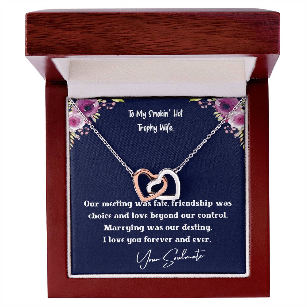 Marrying Was Our Destiny Interlocking Hearts Necklace