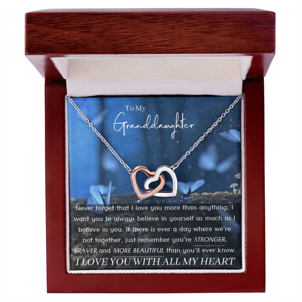 Granddaughter Necklace - Give The Gift She''Ll Always Remember Interlocking Hearts Necklace