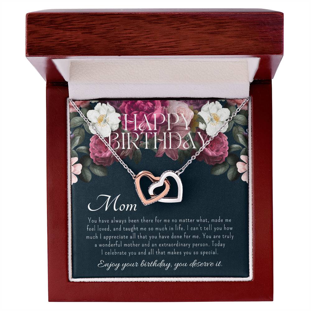 Mother'S Birthday Gift Necklace For Mom'S Birthday Elegant Gift For Mom From Daughter & Son Best Mom Gift Message Card Elegant Gift Interlocking Hearts Necklace