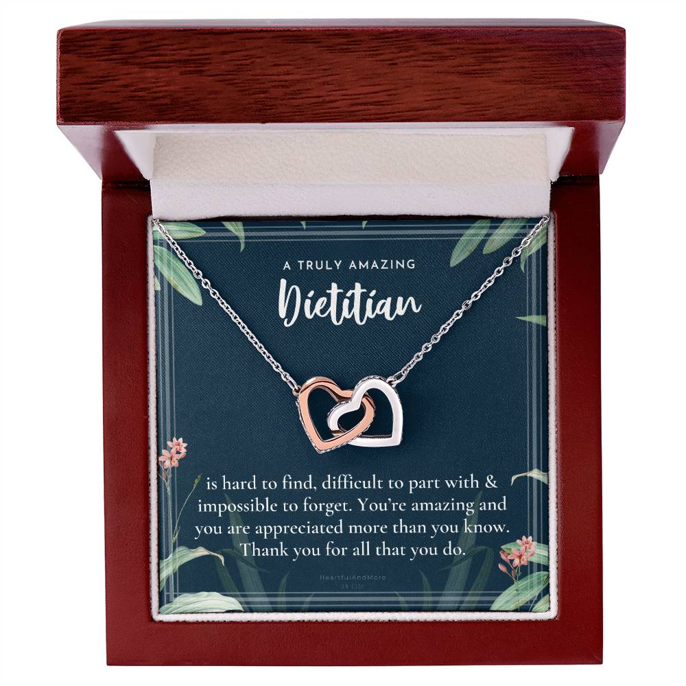 Gift For Dietitian Dietitian Appreciation Gift A Truly Amazing Dietitian Gift Interlocking Hearts Necklace