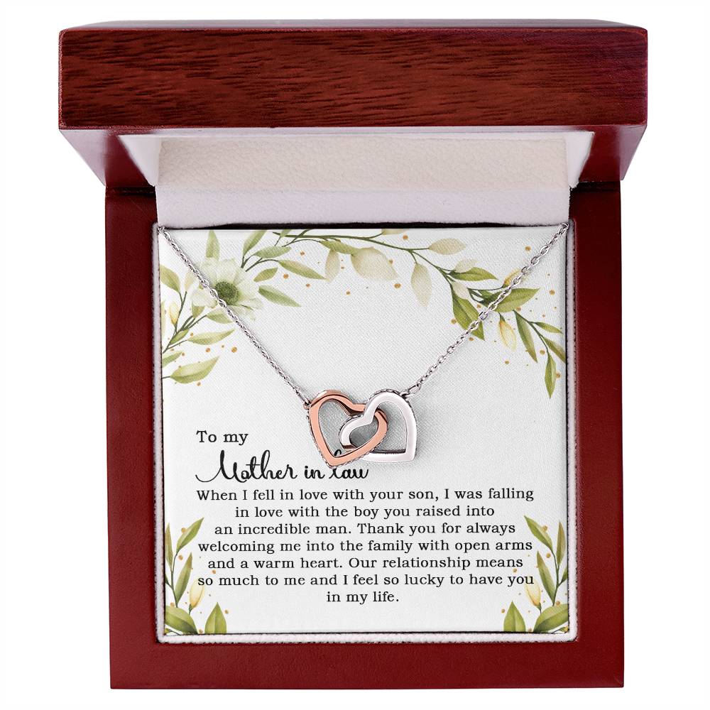 To My Mother In Law - When I Fell In Love With Your Son Interlocking Hearts Necklace