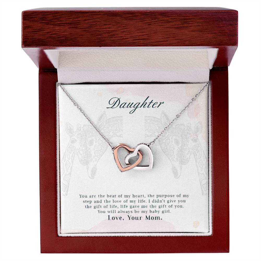 To My Daughter From Mom Interlocking Hearts Necklace Mother To Daughter Gift Birthday Gift To Daughter From Mom Daughter Necklace