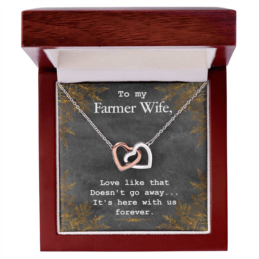 To My Farmer Wife Necklace Interlocking Hearts Necklace