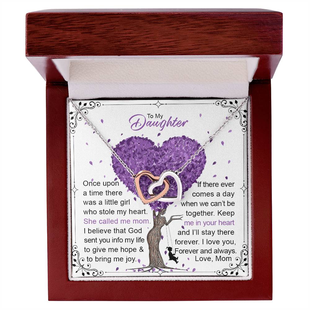 To My Daughter Interlocking Hearts Necklace