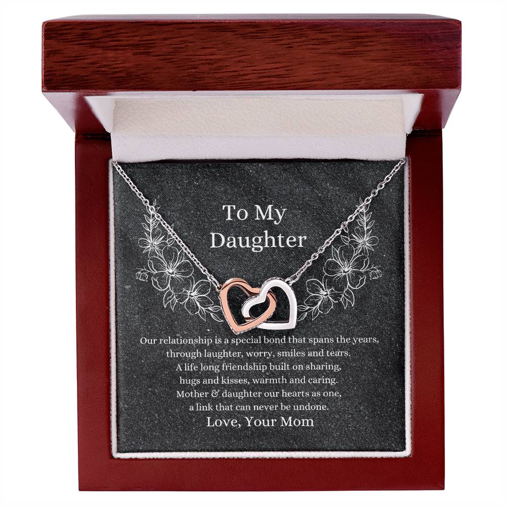 Mother To Daughter Hearts As One Necklace Interlocking Hearts Necklace