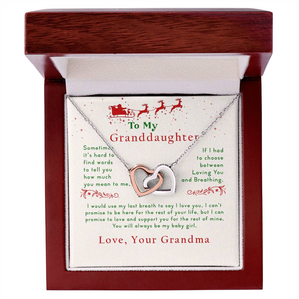 Collection Granddaughter - Christmas - Gift From Grandma Interlocking Hearts Necklace