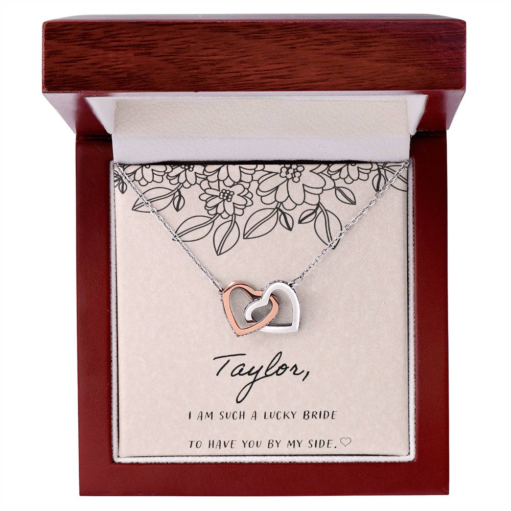 I Am Such A Happy Bride Interlocking Hearts Necklace