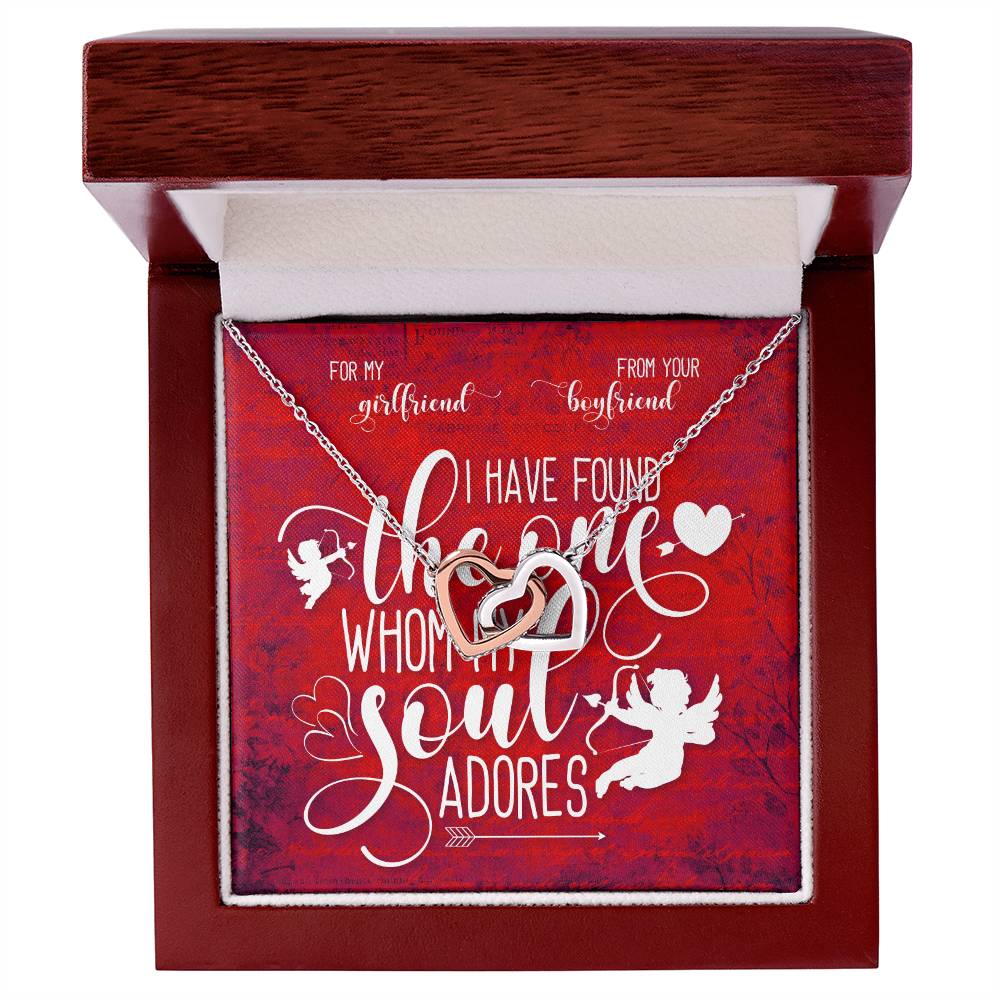 For My Girlfriend. My Soul Adores Necklace Interlocking Hearts Necklace