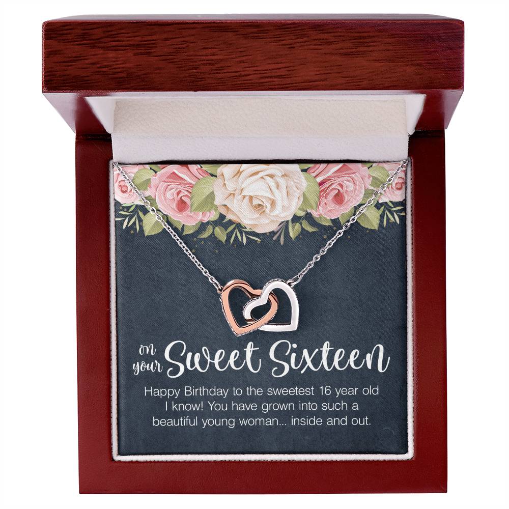 Sweet Sixteen Necklace Sweet 16 Birthday Gift Interlocking Heart Necklace Gift For 16Th Birthday Sweet 16 Gifts Interlocking Hearts Necklace