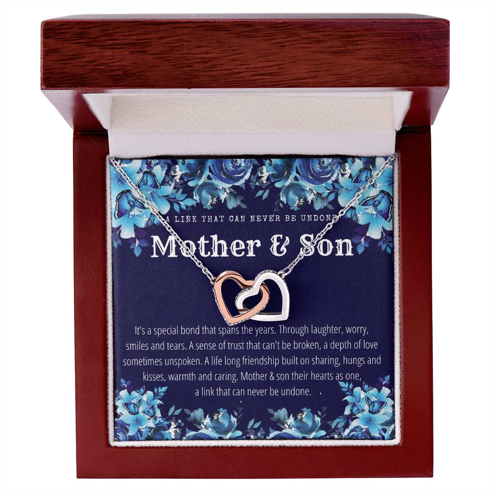 Mother & Son - Interlocking Necklace - A Link That Can Never Be Undone Interlocking Hearts Necklace