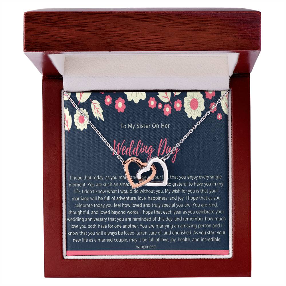 Sister Wedding Day Gift To Bride From Sister Necklace Sister To Bride Gift Bride Jewelry Gift From Sister Interlocking Hearts Necklace