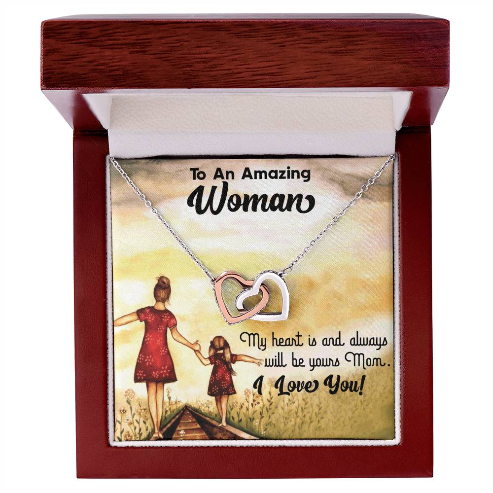 To An Amazing Woman Interlocking Hearts Necklace