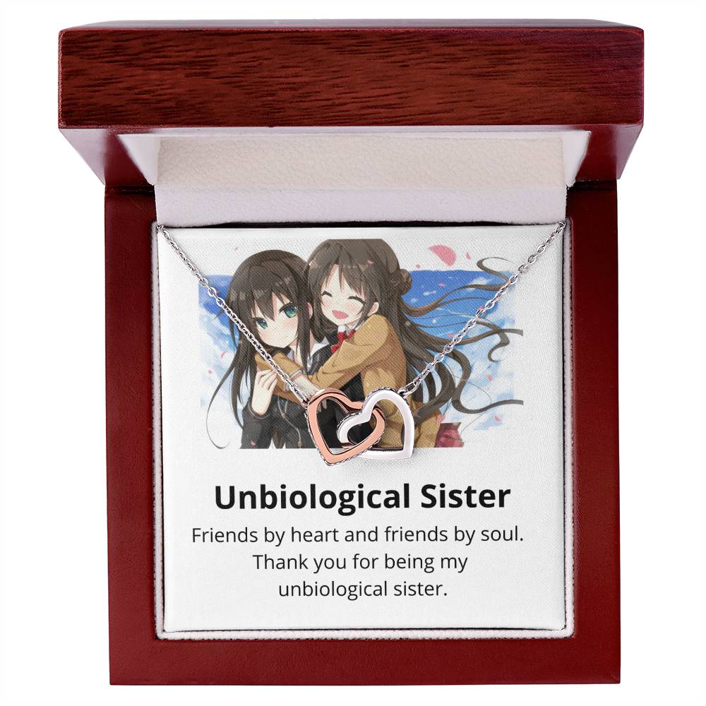 Unbiological Sister - Necklace Interlocking Hearts Necklace