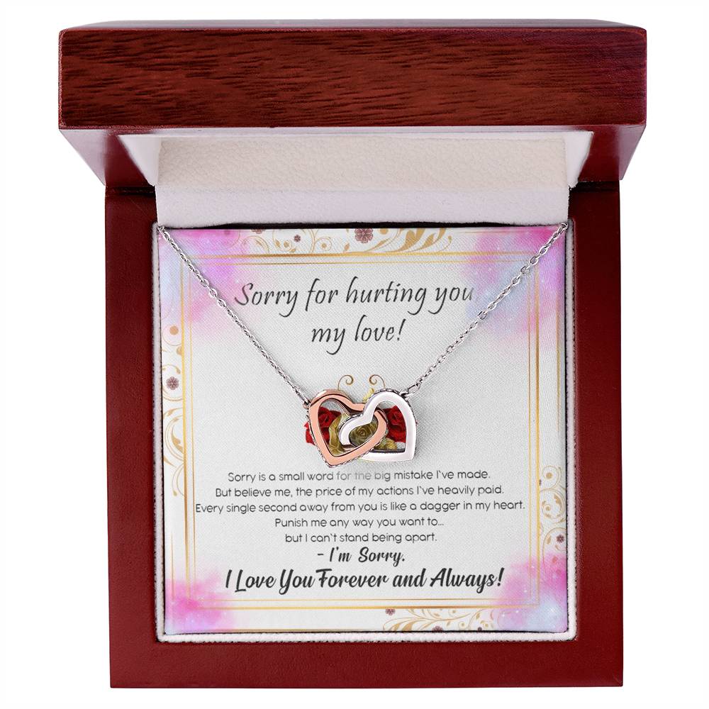 Sorry For Hurting You My Love Interlocking Hearts Necklace