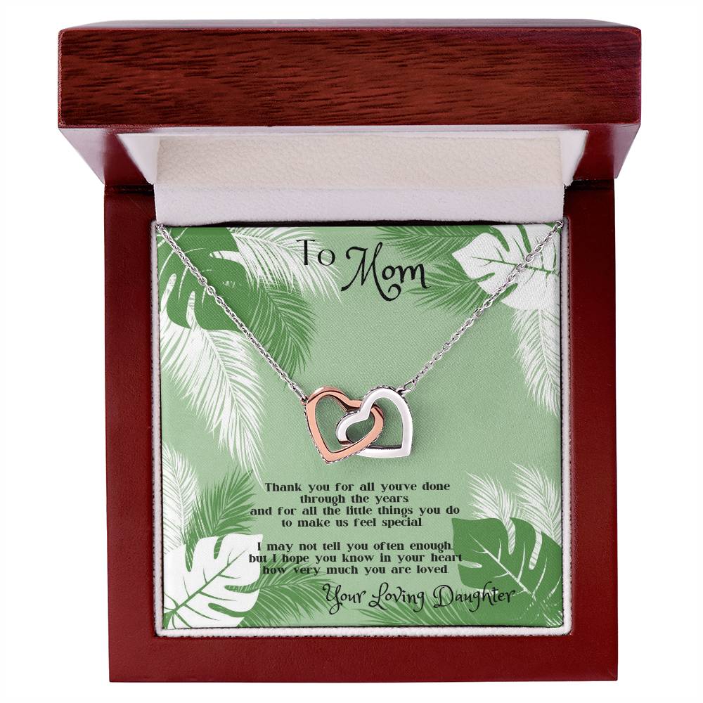 Mother'S Day Gift For Mom - Interlocking Hearts Necklace From Daughter