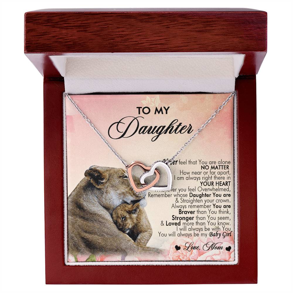To My Daughter Interlocking Hearts Necklace