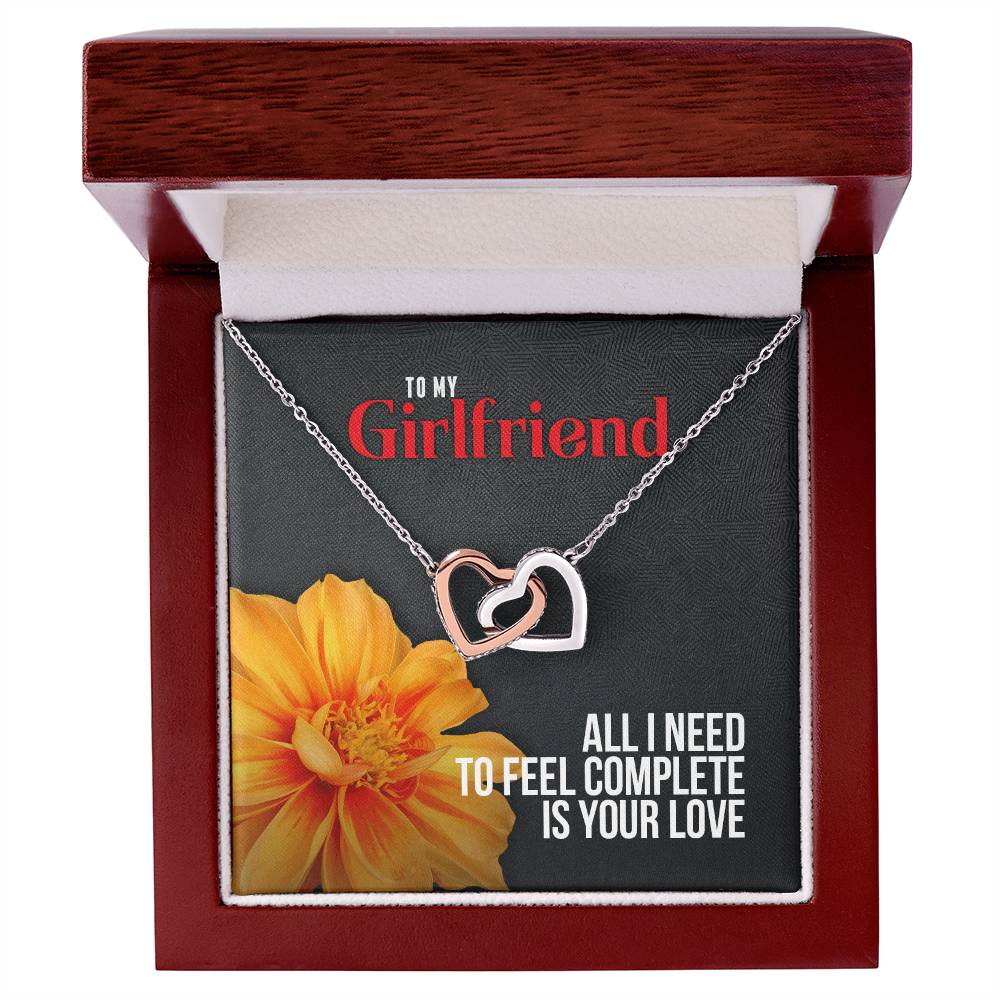 All I Need Is Your Love - Interlocking Hearts Necklace For Girlfriend
