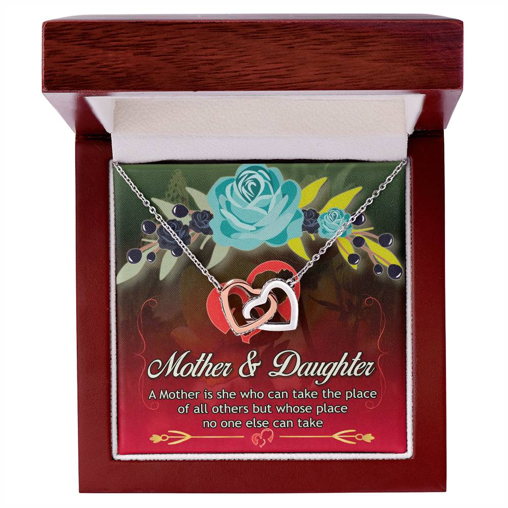 Mother'S Day Necklace With Message Card - A Mother Is She Who Can Take The Place Of All Others But Whose Place No One Else Can Take Interlocking Hearts Necklace