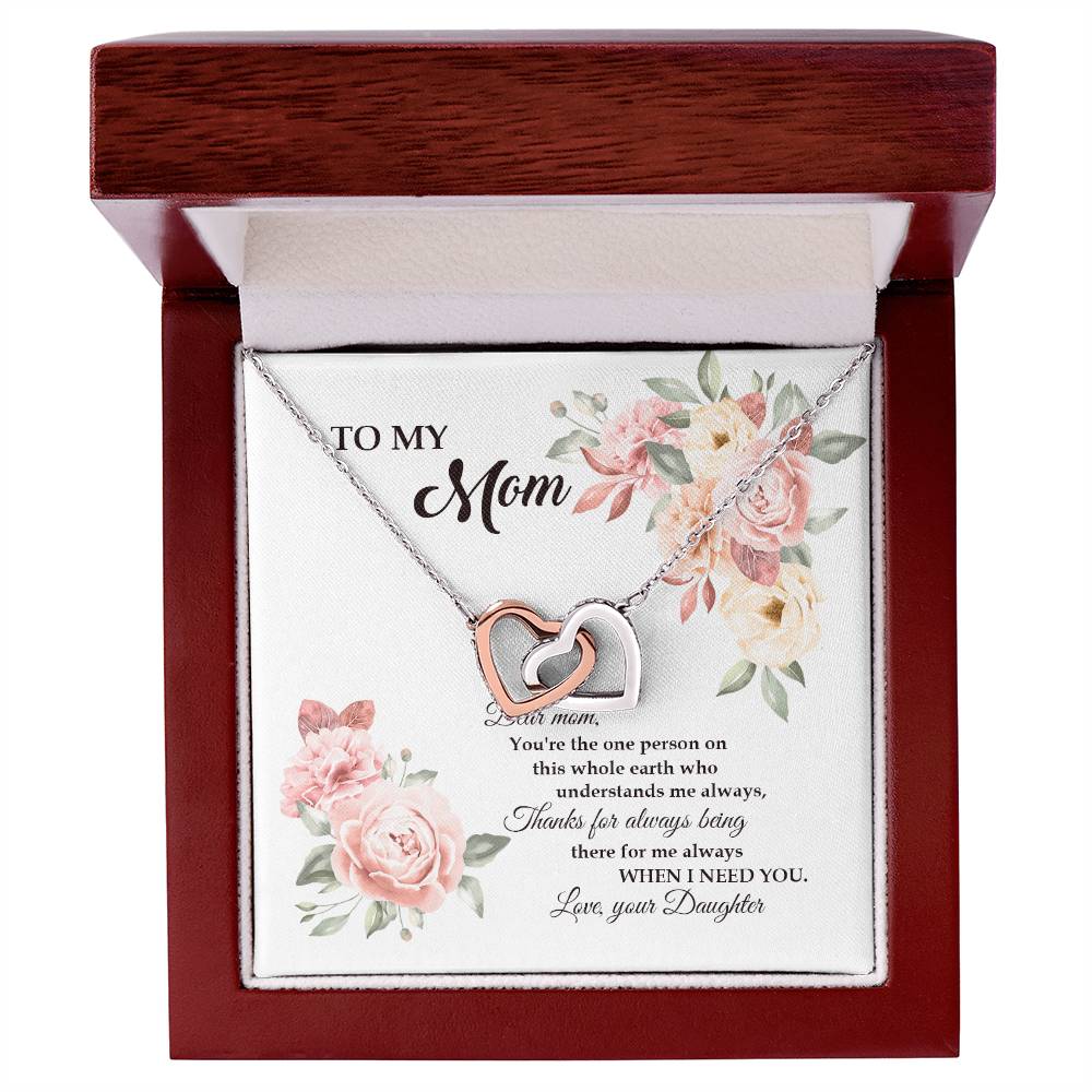 Gift For Mom - I Need You - The Interlocking Heart Necklace Interlocking Hearts Necklace