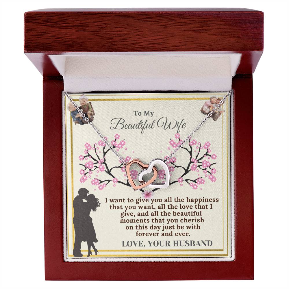 Meaningful Gift For Wife Birthday Gift For Wife From Husband Beautiful Birthday Gift For Her. Interlocking Hearts Necklace