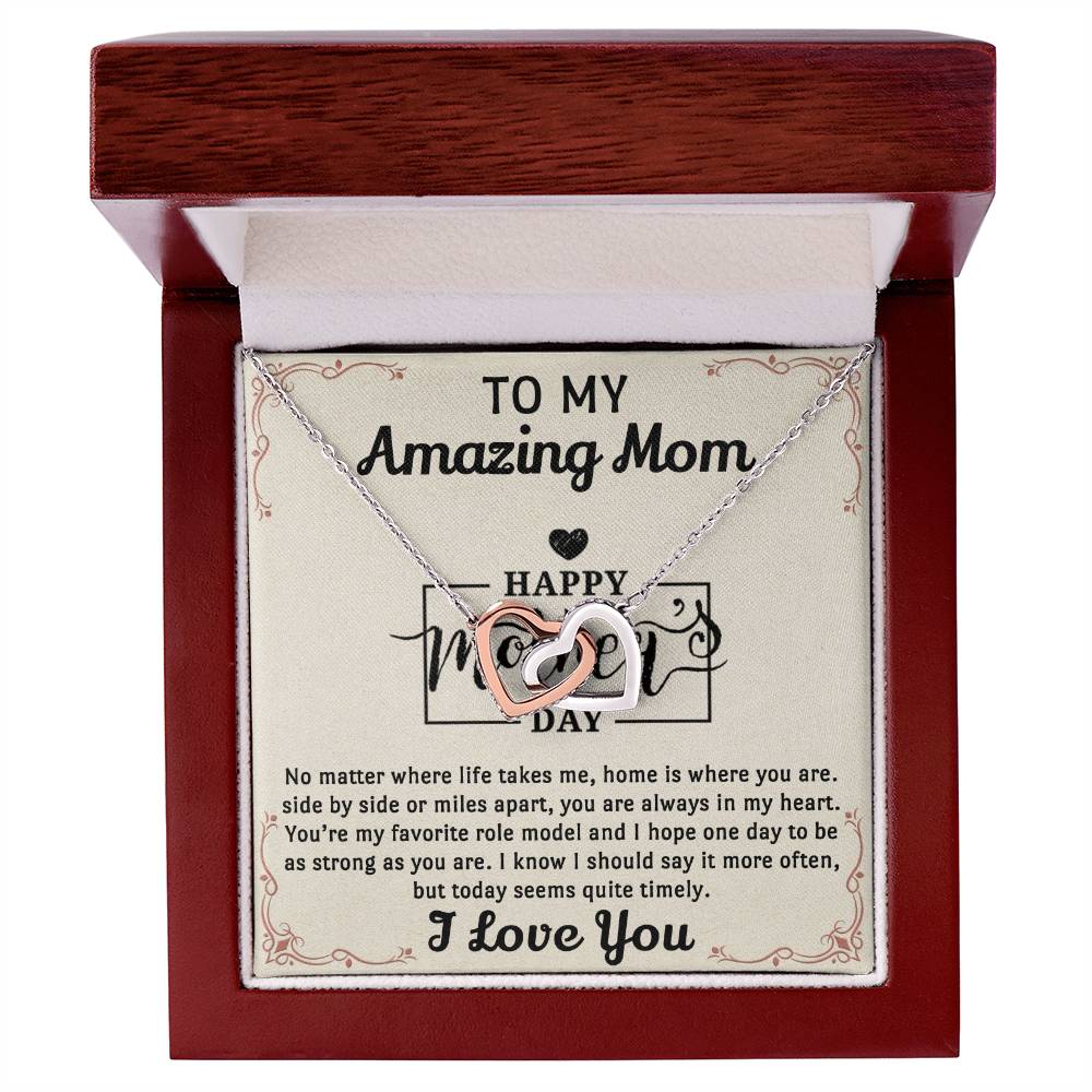 My Amazing Mom Interlocked Together Necklace For Mothers Day Interlocking Hearts Necklace