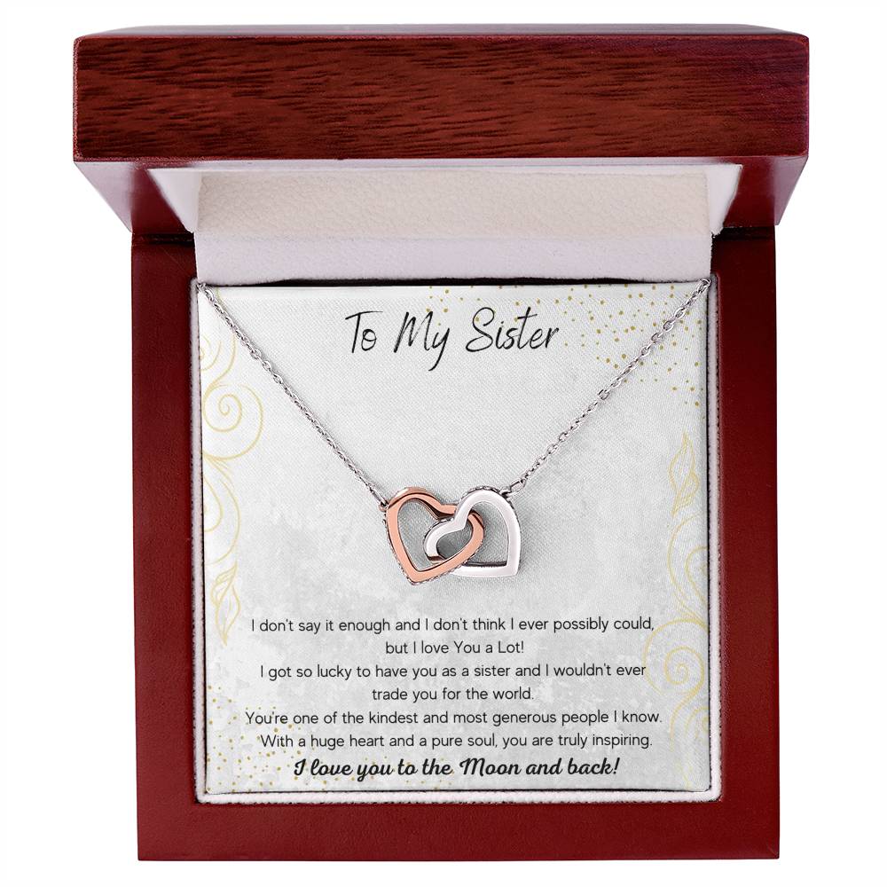 To My Sister Interlocking Hearts Necklace