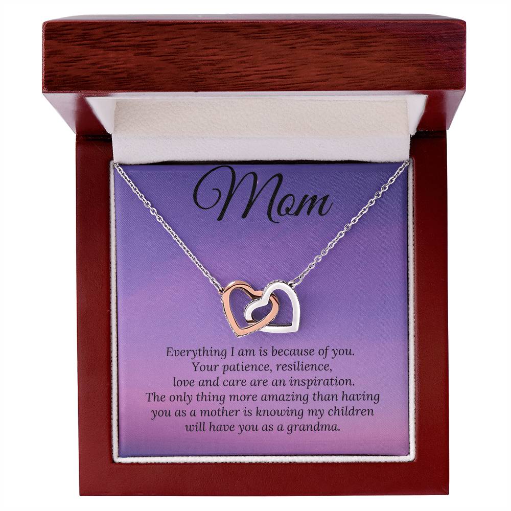 My Children Have You As A Grandma Two Heart Interlocking Hearts Necklace