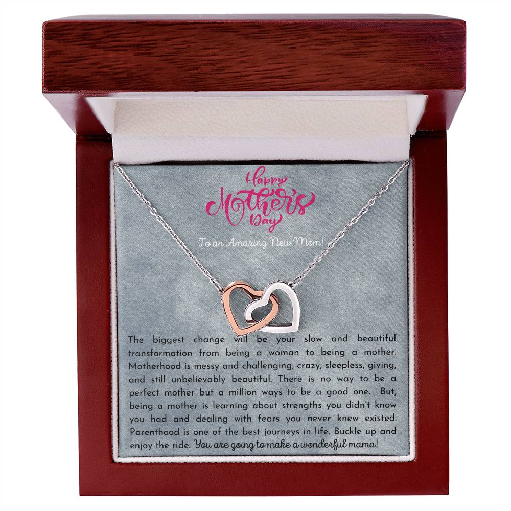 Amazing New Mom Interlocking Hearts Necklace