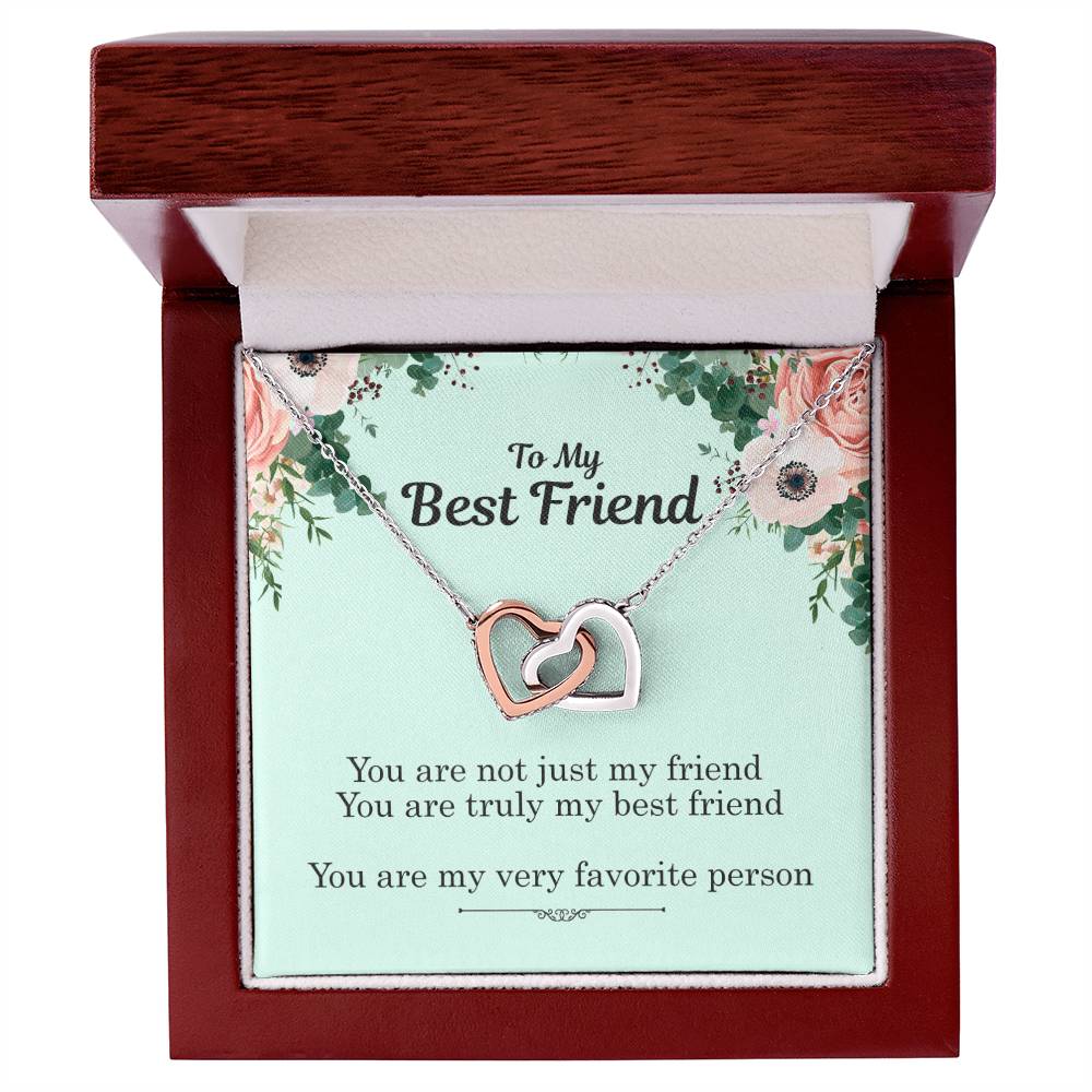 To My Best Friend - My Favorite Person Interlocking Hearts Necklace