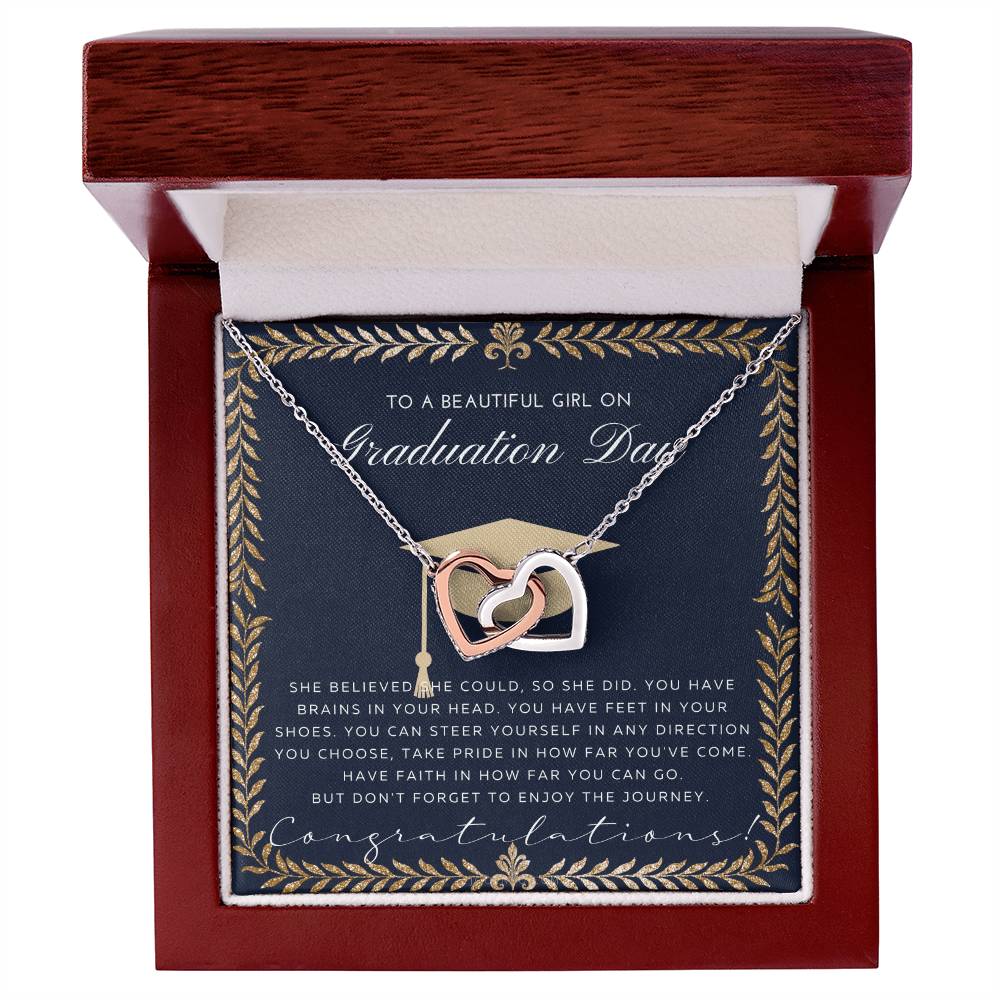Graduation Gift Necklace For Daughter Graduation Gift For Her College Graduation Gift For Her High School Senior Graduation Mba Phd Master Class Of Interlocking Hearts Necklace